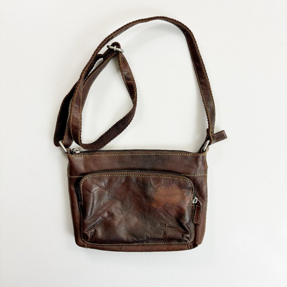 JACK GEORGES Voyager Mini City Crossbody Bag Purse Handmade Buffalo Leather